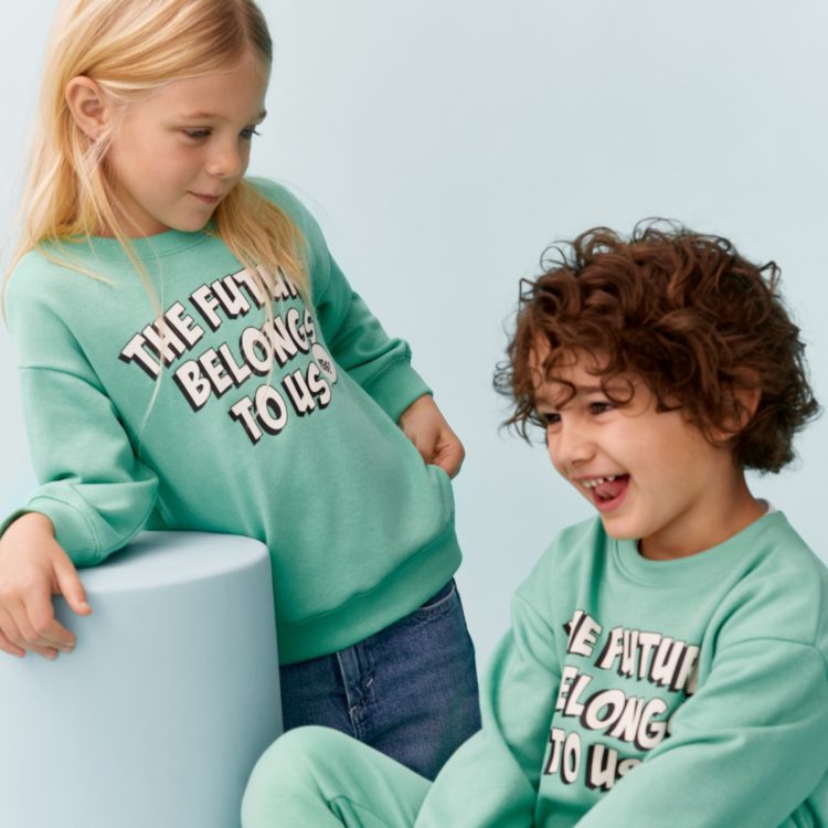 Good vibes only<small><br>Colourful pieces with a positive twist — our new kidswear offer casual and comfortable styles with heartwarming and uplifting messages. </small></br>