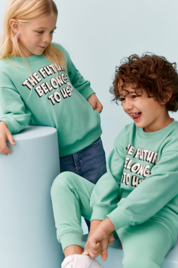 Good vibes only<small><br>Colourful pieces with a positive twist — our new kidswear offer casual and comfortable styles with heartwarming and uplifting messages. </small></br>